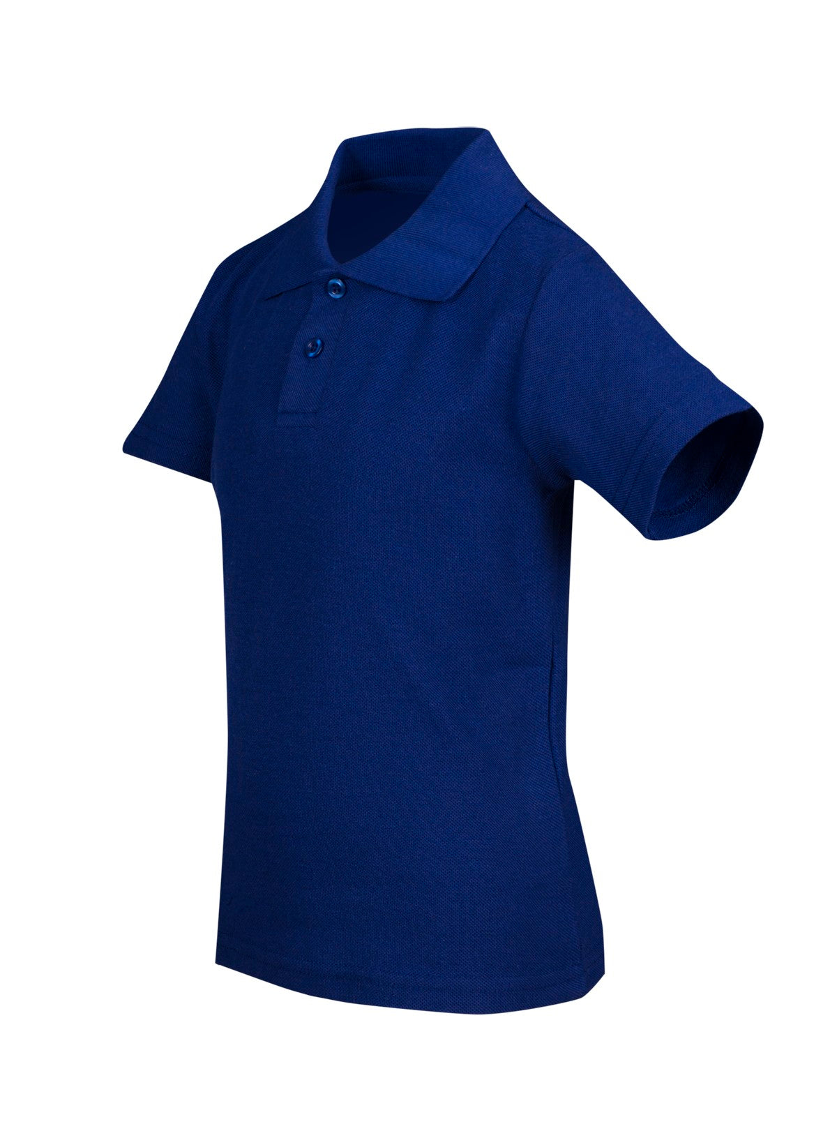 Kid's Pique Polo - Royal Blue - Side