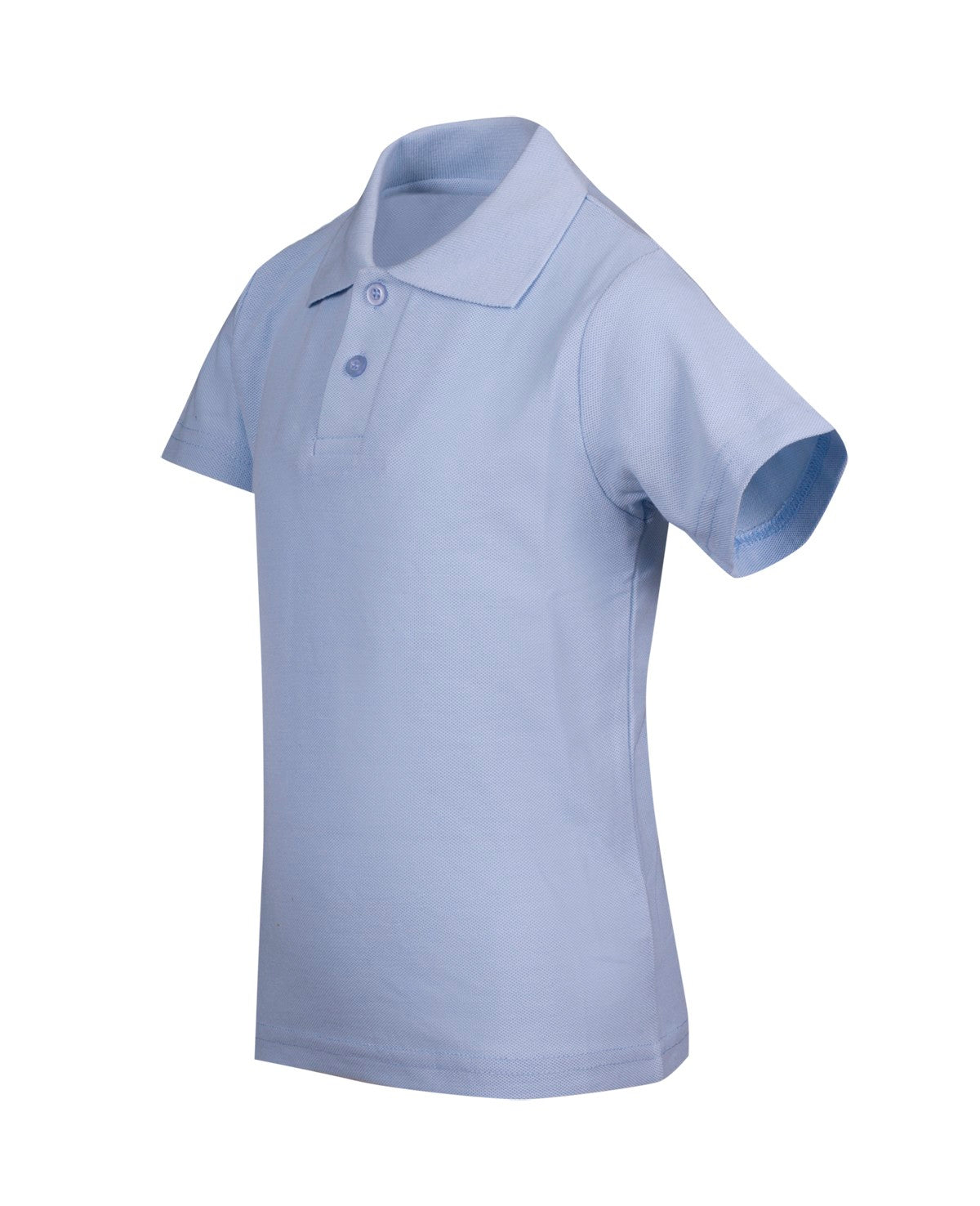 Kid's Pique Polo - Sky Blue - Side