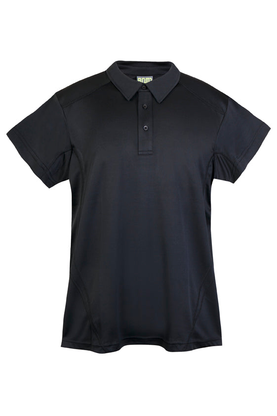Kid's Accelerator Polyester Polo - Black/Black - Front