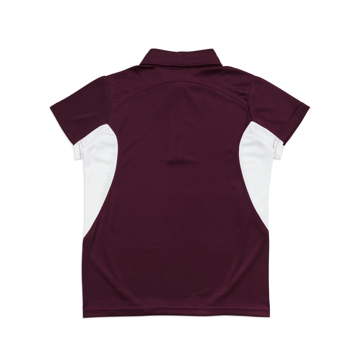 Kid's Accelerator Polyester Polo - Maroon/White - Back