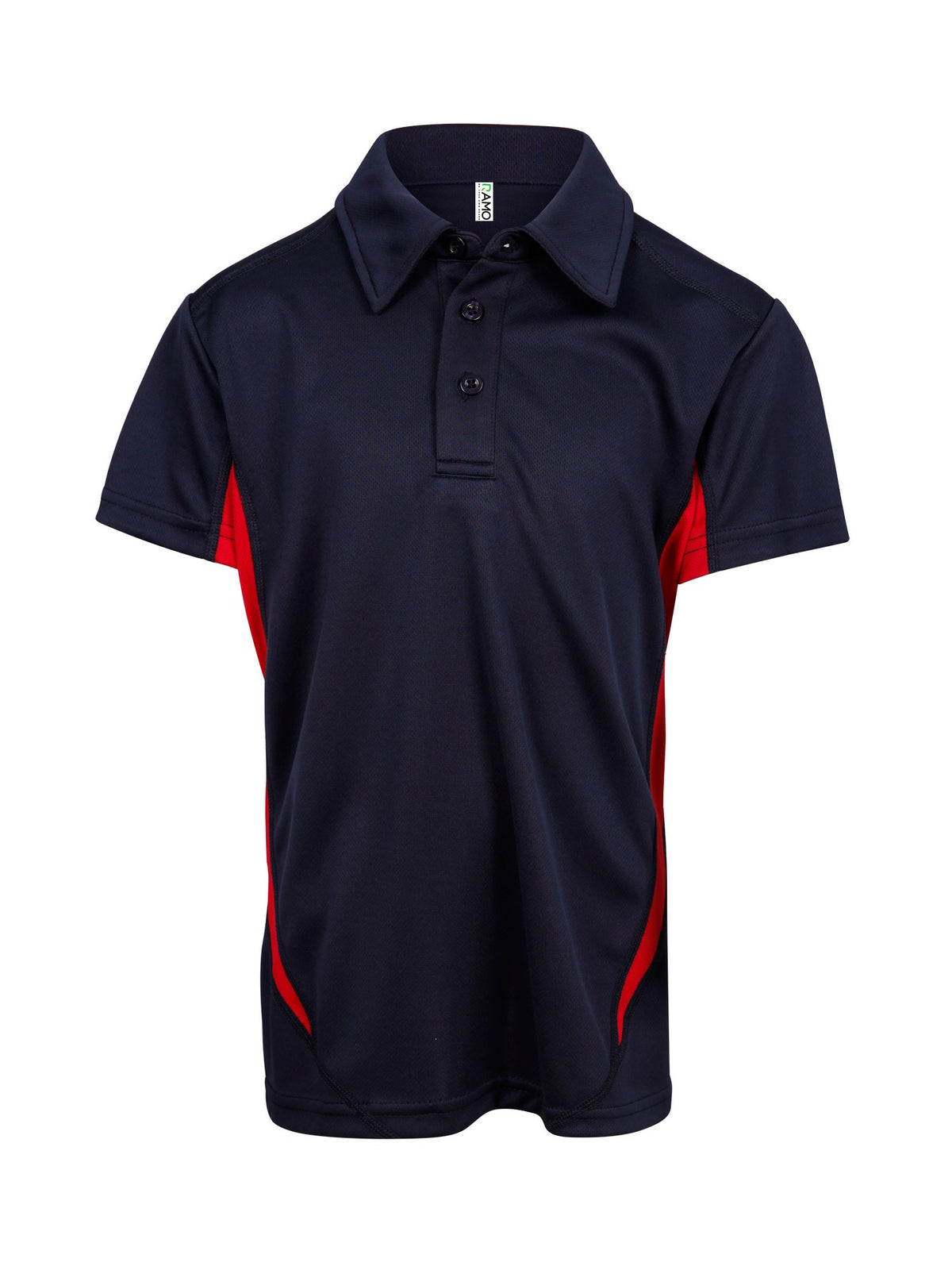 Kid's Accelerator Polyester Polo - Navy/Red - Front