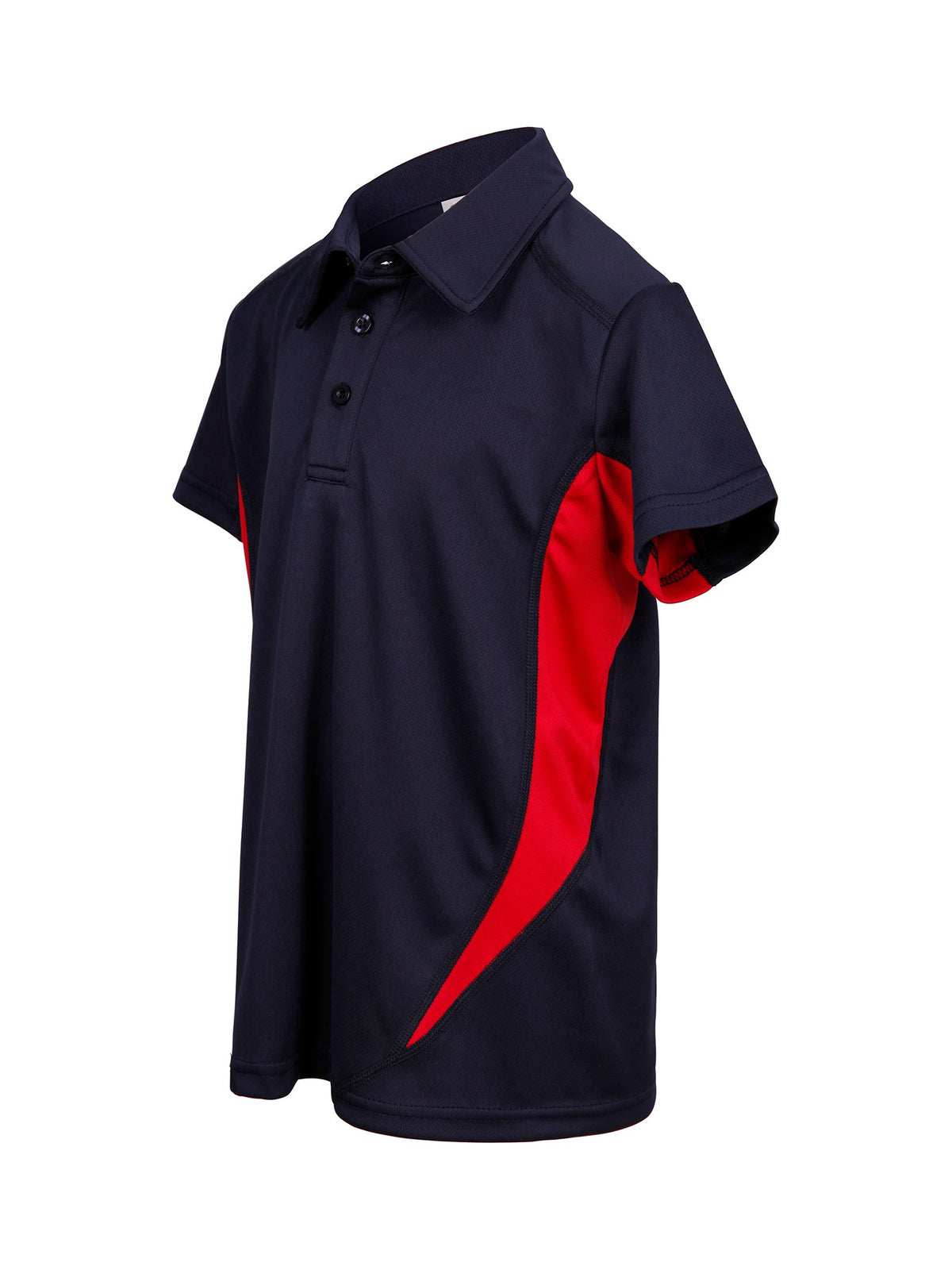 Kid's Accelerator Polyester Polo - Navy/Red - Side