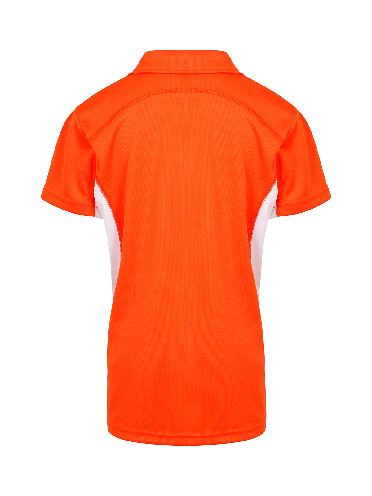 Kid's Accelerator Polyester Polo - Orange/White - Back