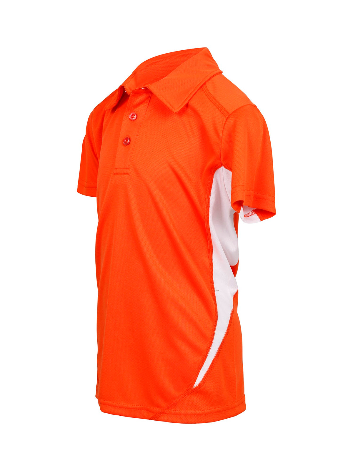 Kid's Accelerator Polyester Polo - Orange/White - Side