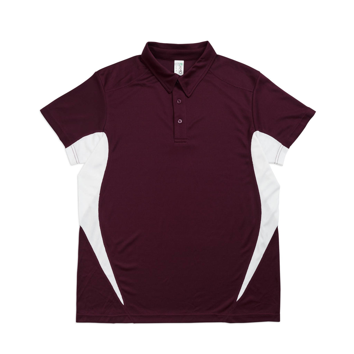 Men's Accelerator Polyester Polo - Maroon/White