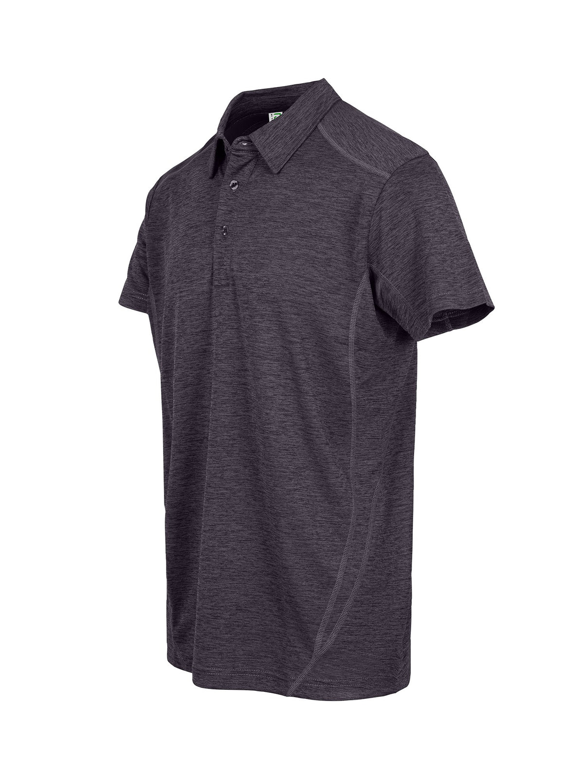 Mens' / Unisex Challenger polyester  Polo - Dark Marl - Side