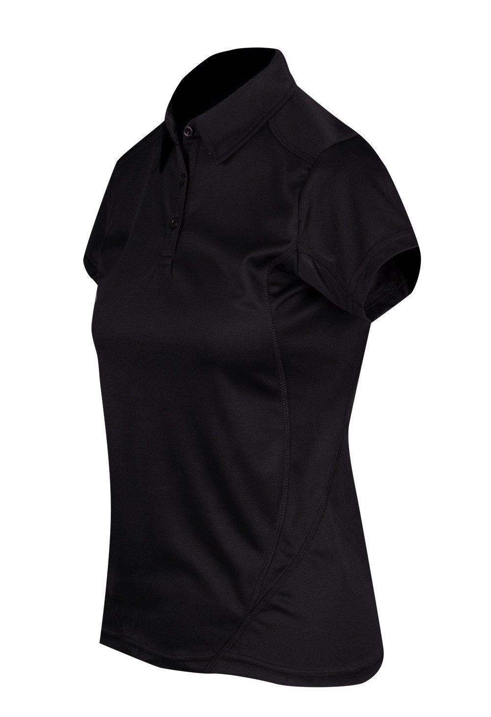 Women's Accelerator Polyester Polo - Black/Black - Side