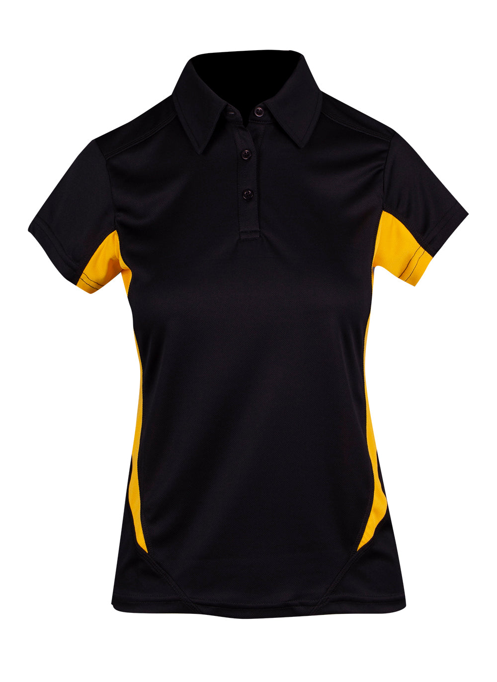 Women's Accelerator Polyester Polo - Black/Gold - Front