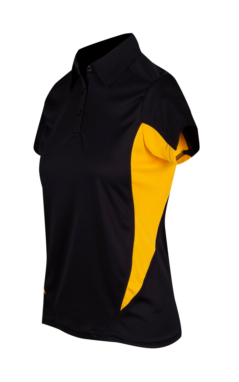 Women's Accelerator Polyester Polo - Black/Gold - Side