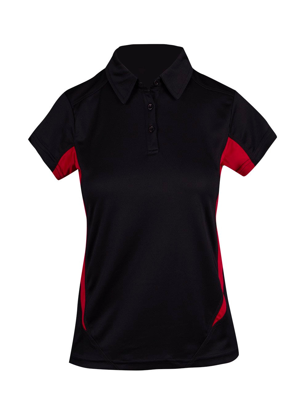 Women's Accelerator Polyester Polo - Black/Red - Front