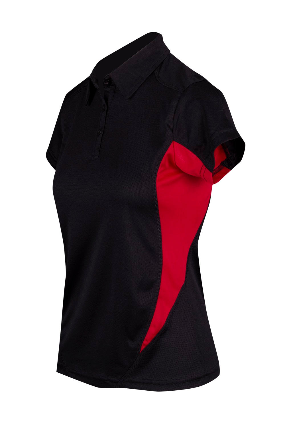Women's Accelerator Polyester Polo - Black/Red - Side