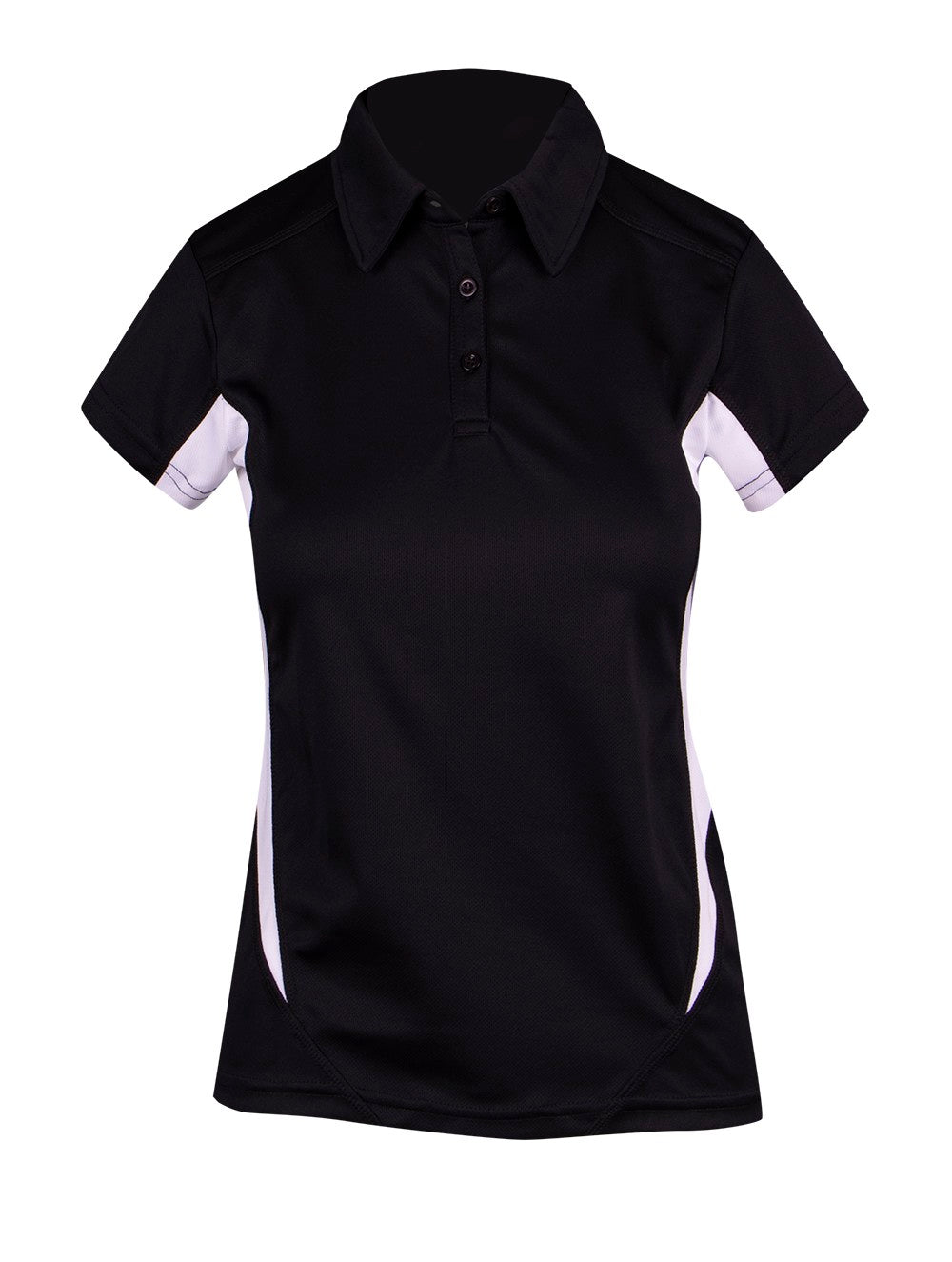 Women's Accelerator Polyester Polo - Black/White - Front