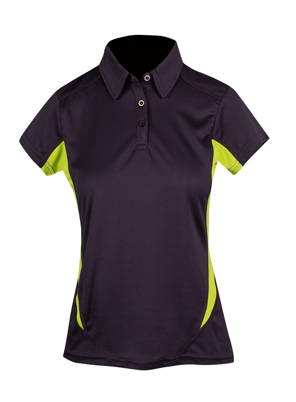 Women's Accelerator Polyester Polo - Charcoal/Lime - Front