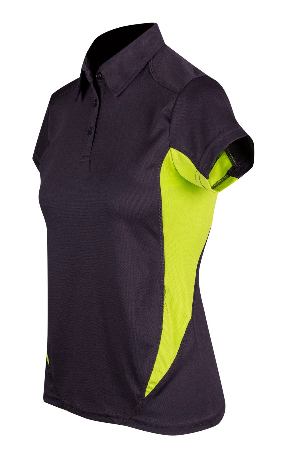 Women's Accelerator Polyester Polo - Charcoal/Lime - Side