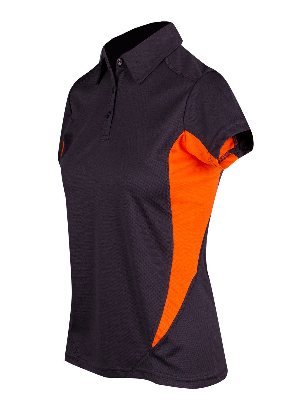 Women's Accelerator Polyester Polo - Charcoal/Orange - Side
