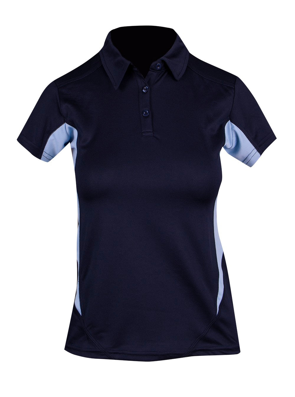 Women's Accelerator Polyester Polo - Navy/Sky Blue - Front