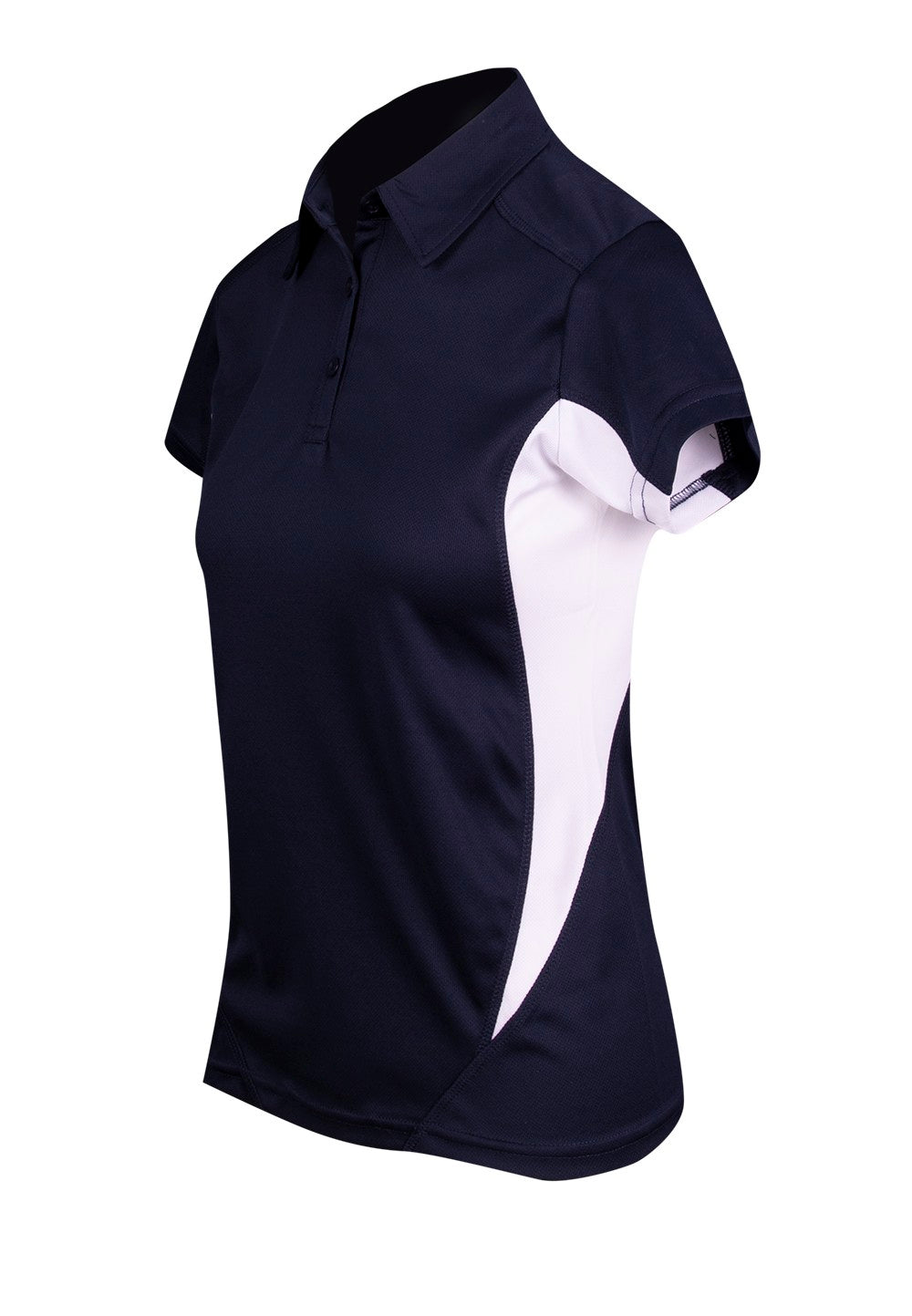 Women's Accelerator Polyester Polo - Navy/White - Side