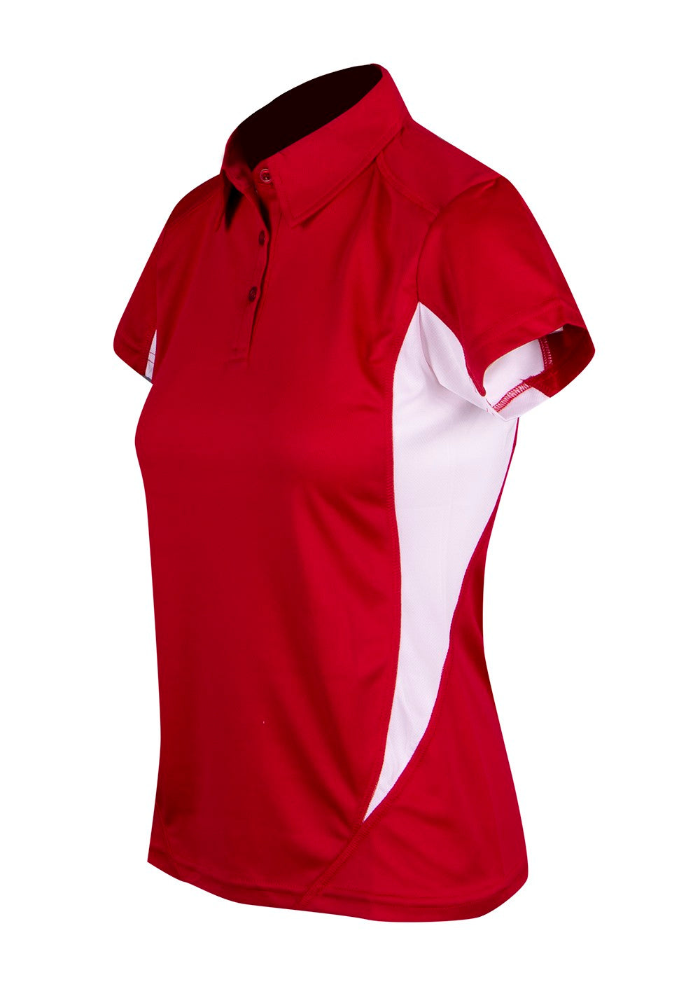 Women's Accelerator Polyester Polo - Red/White - Side