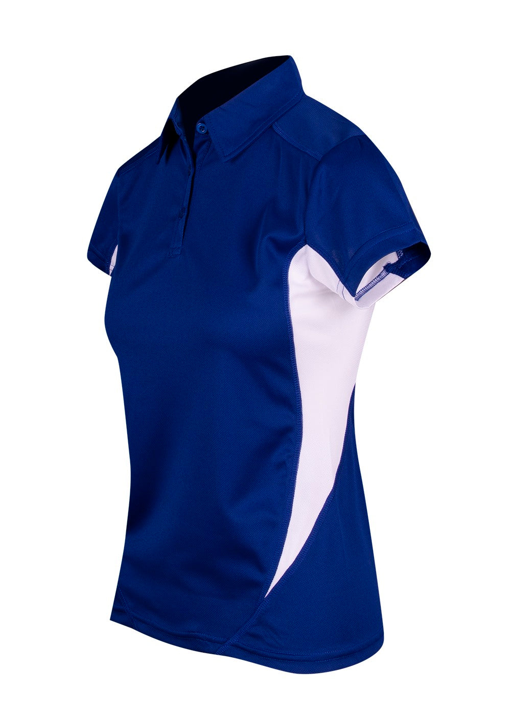 Women's Accelerator Polyester Polo - Royal/White - Side
