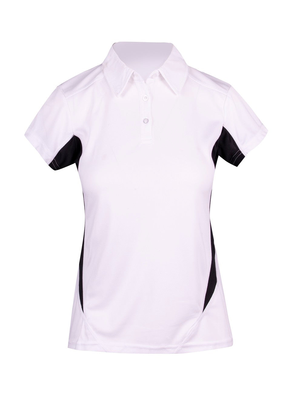 Women's Accelerator Polyester Polo - White/Black - Front