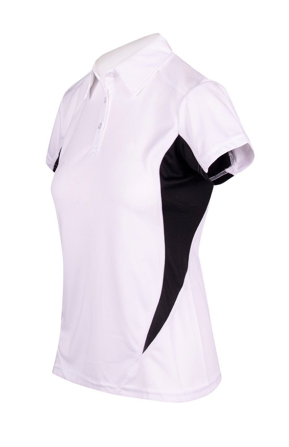Women's Accelerator Polyester Polo - White/Black - Side