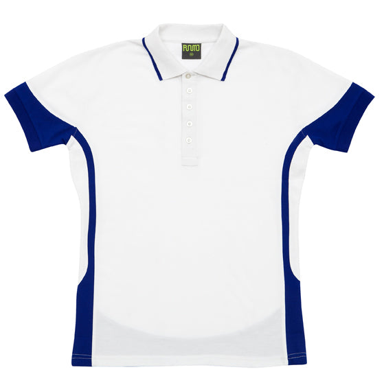 Mens Contrast Polo - White/Royal - Front