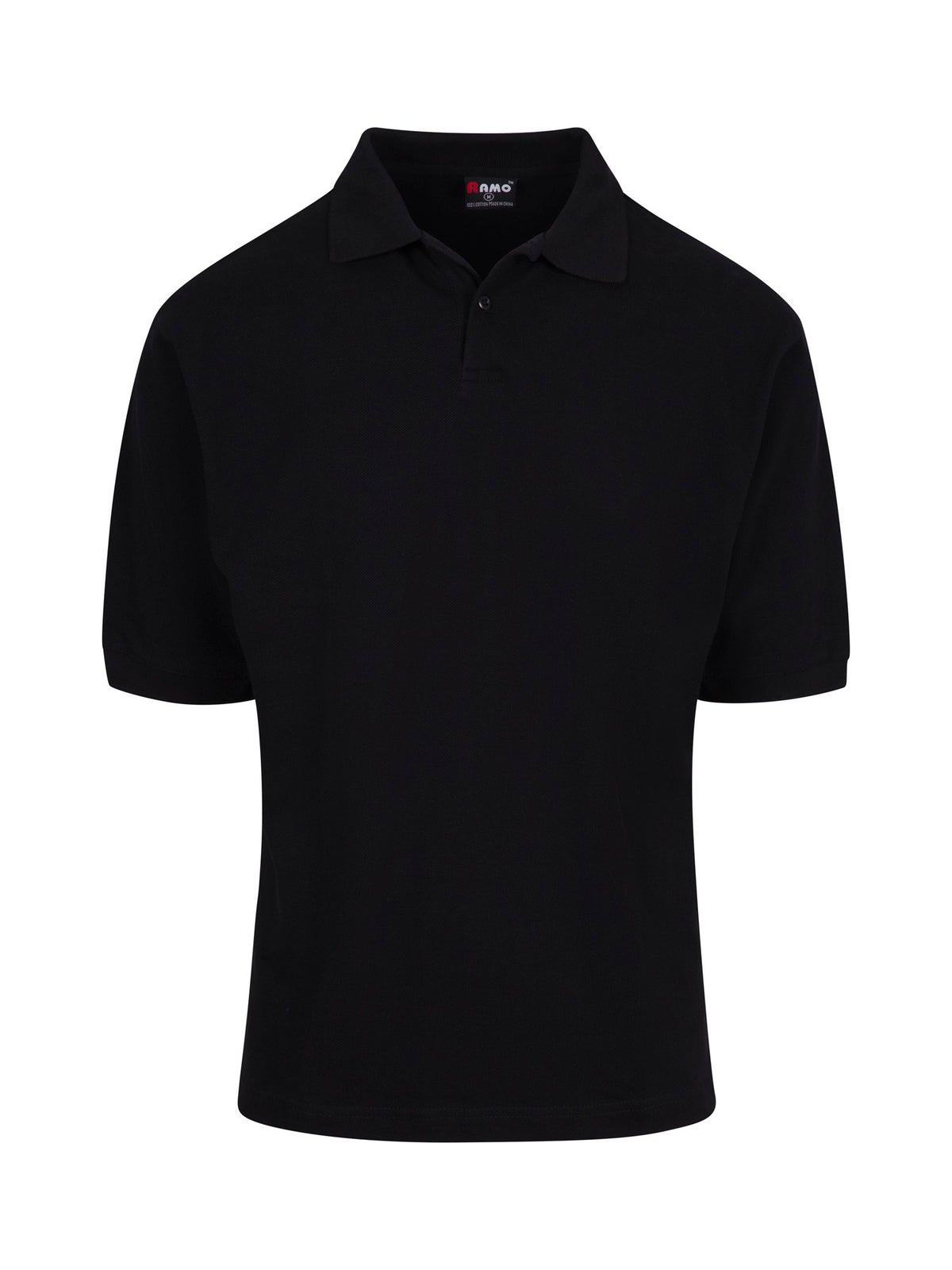 Men's Cotton  Pigment Dyed Polo - Black - Front