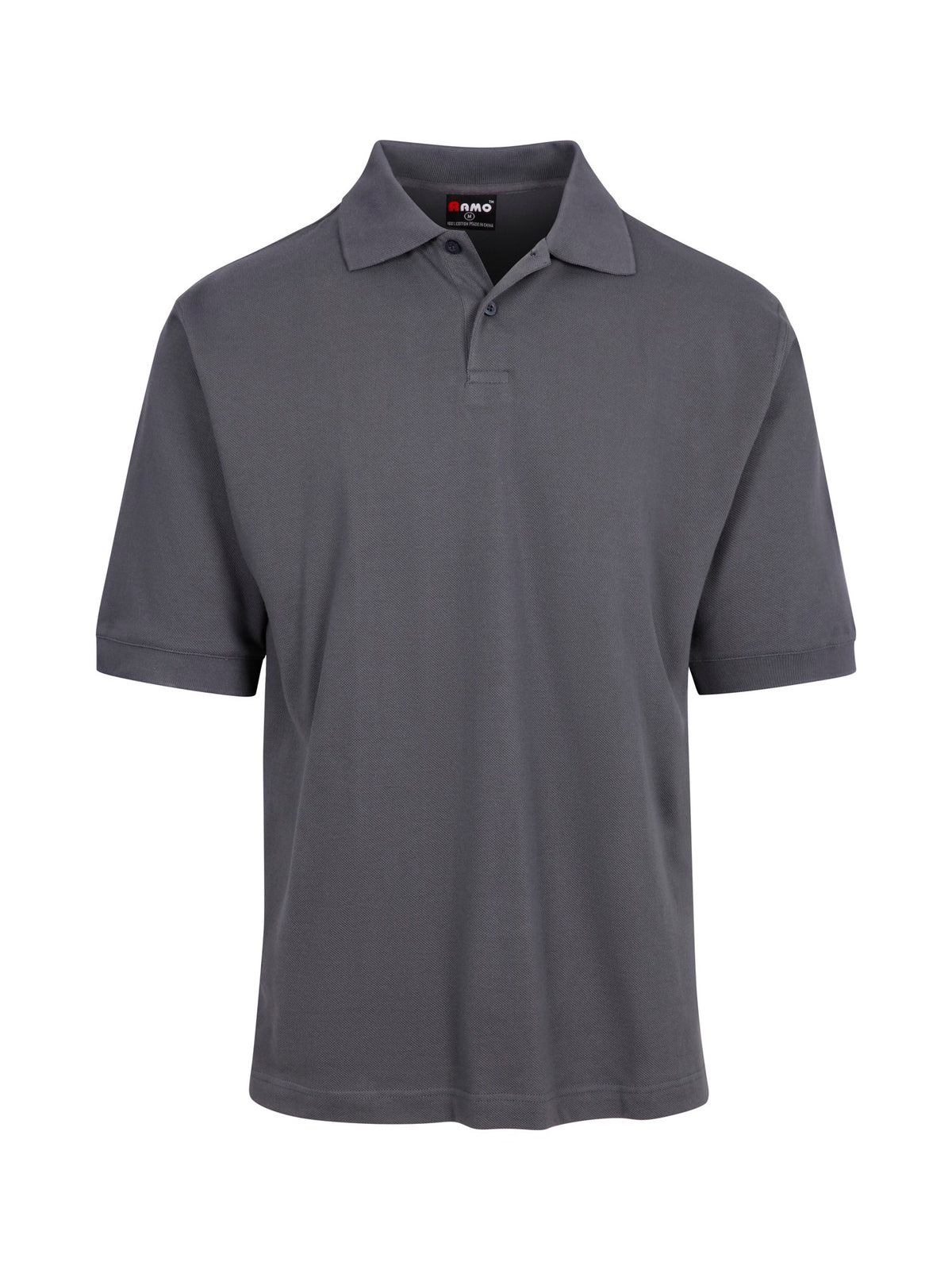 Men's Cotton  Pigment Dyed Polo - Steel Blue - Front