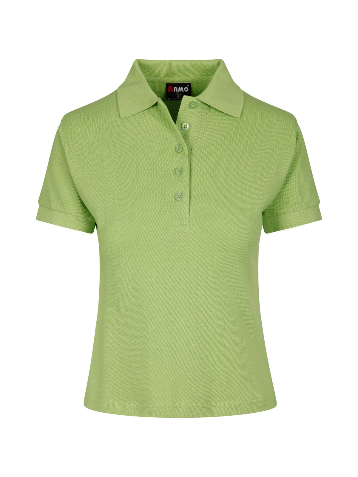 Women's Cotton  Pigment Dyed Polo - Lime - Front