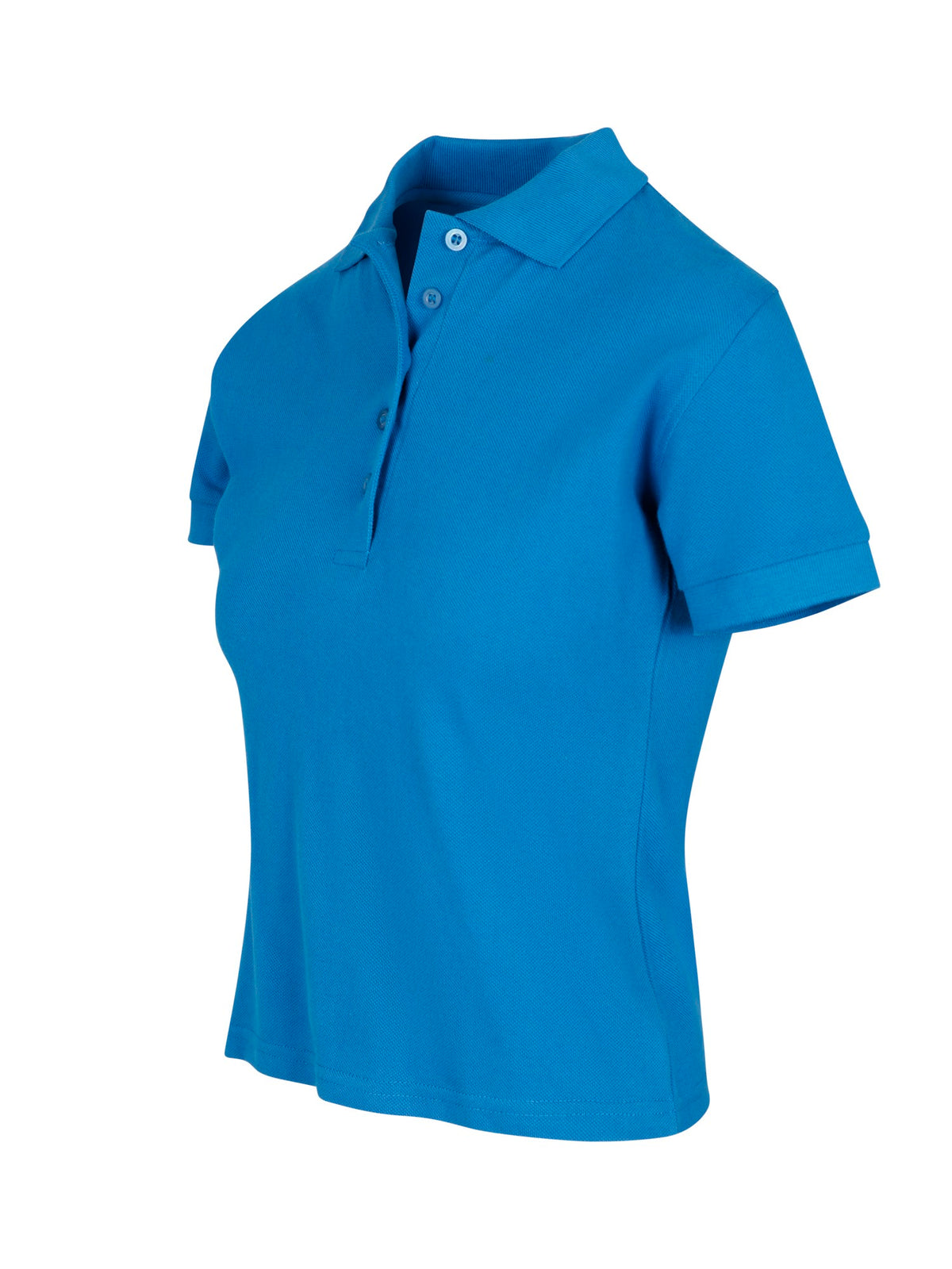Women's Cotton  Pigment Dyed Polo - Sapphire - Side