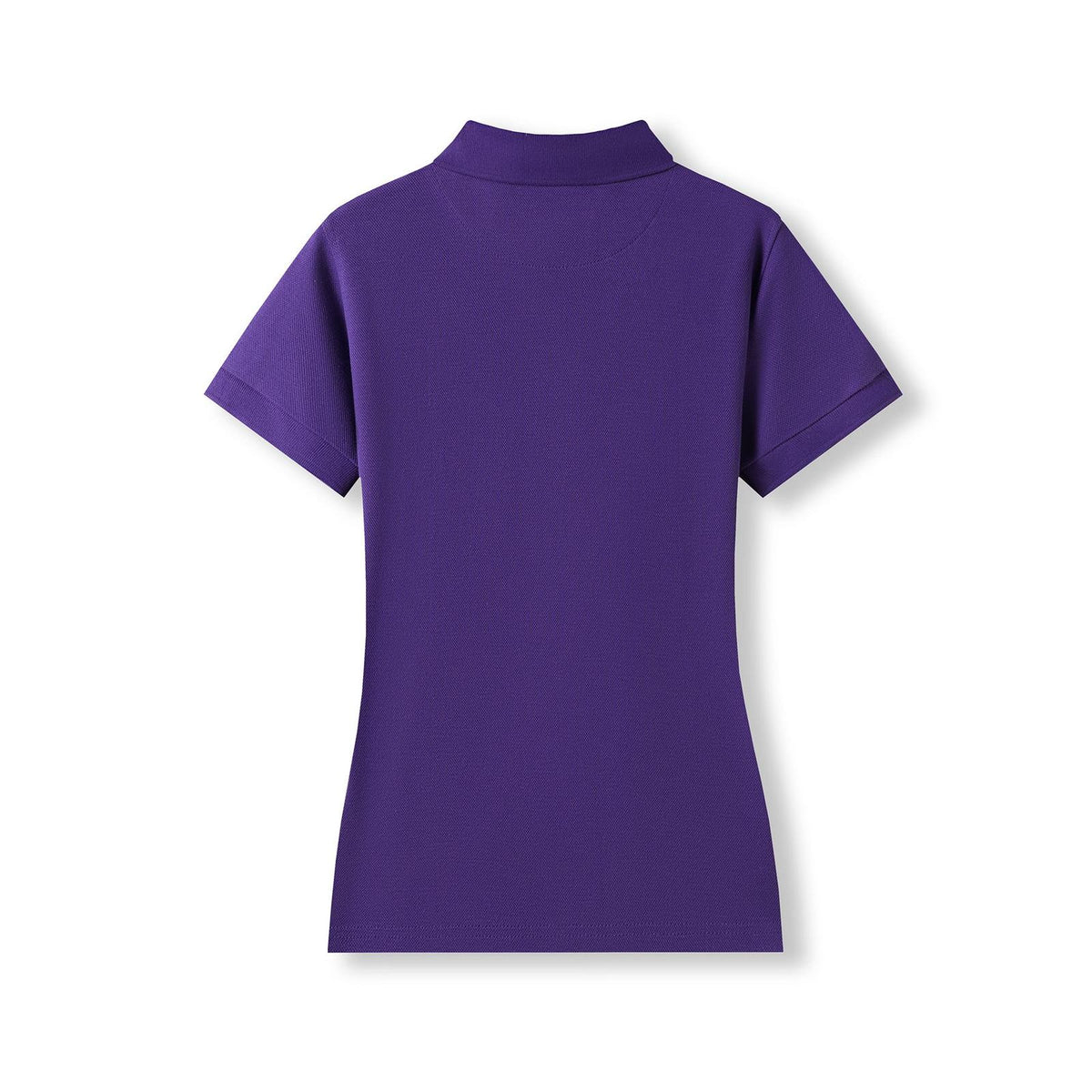 Womens 100% Cotton Pique Knit Polo - Grape - Back