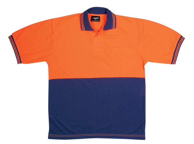 Hi Vis Polo - Orange/Navy