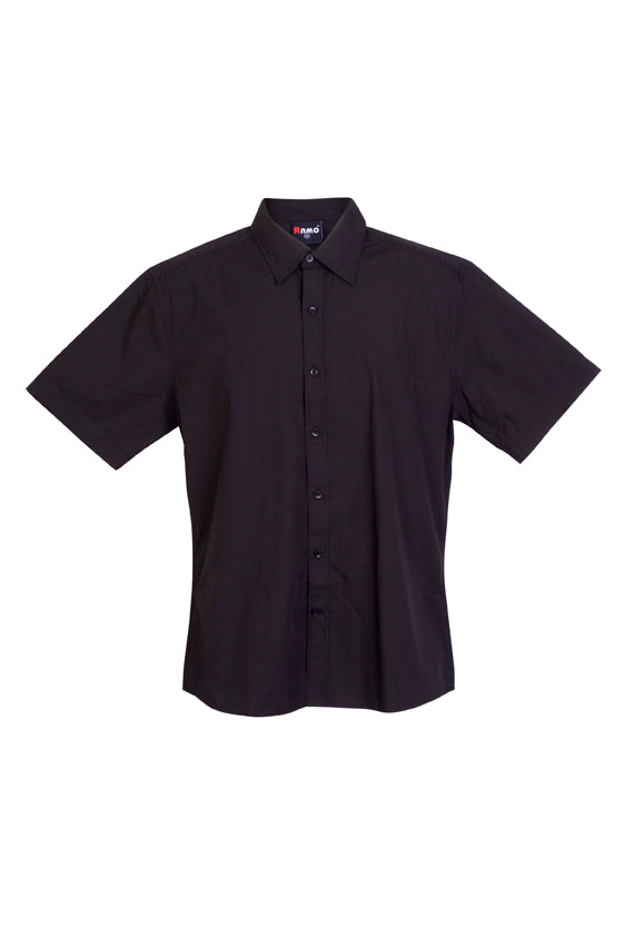 Mens Short Sleeve Shirts - Black - Front