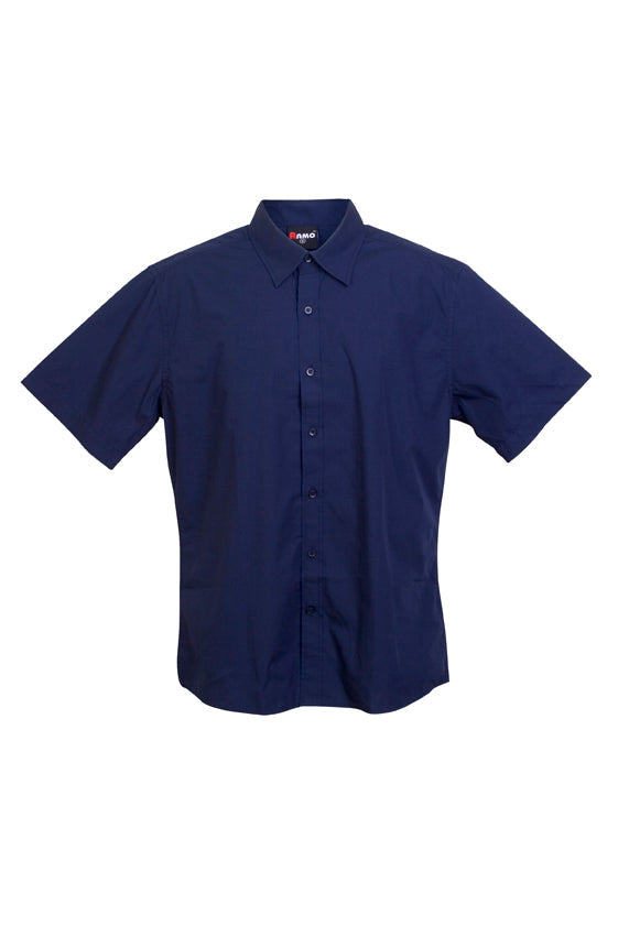 Mens Short Sleeve Shirts - Navy Blue - Front