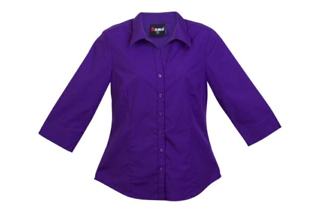Womens 3/4 Sleeve Shirts - Grape - Front