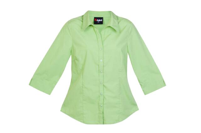 Womens 3/4 Sleeve Shirts - Lime - Front