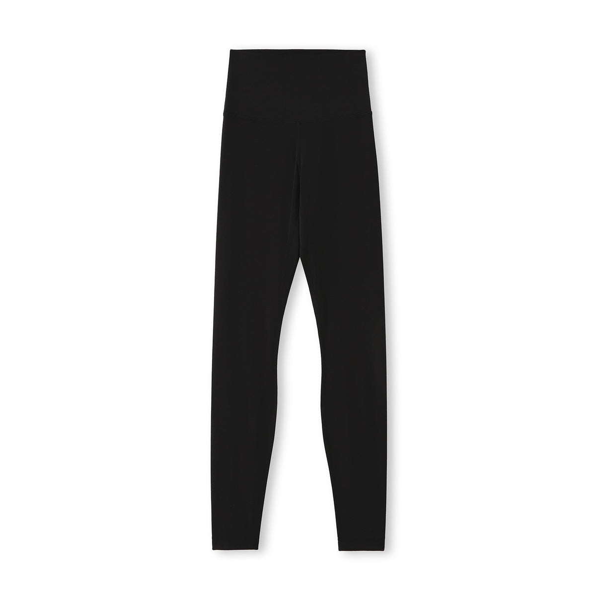 Womens High Rise full length leggings - Black - Front