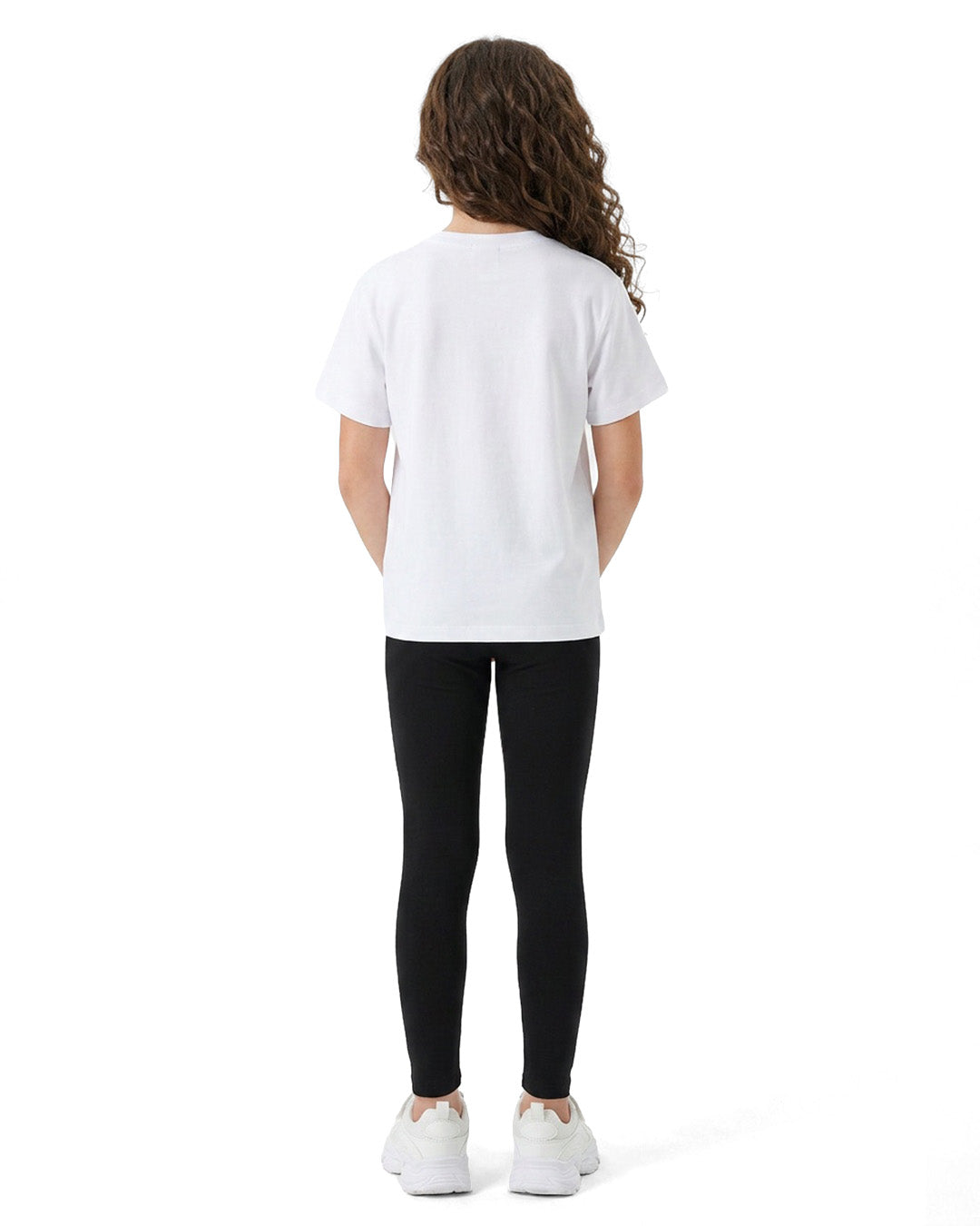 Girl's Cotton Spandex Leggings - view