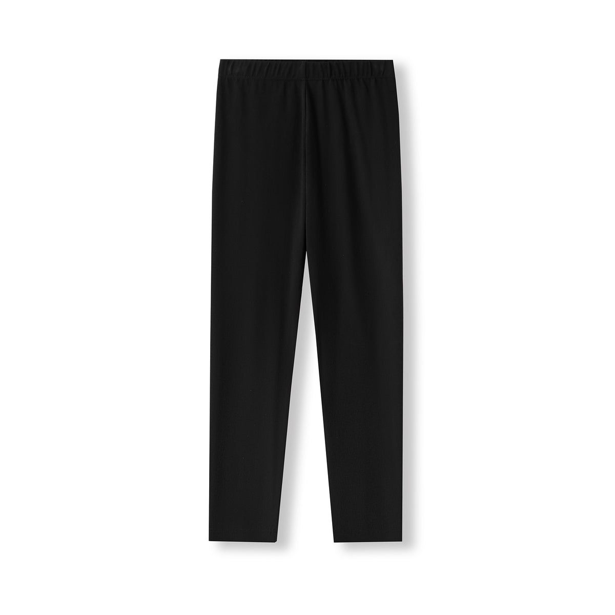 Girl's Cotton Spandex Leggings - Black - Front
