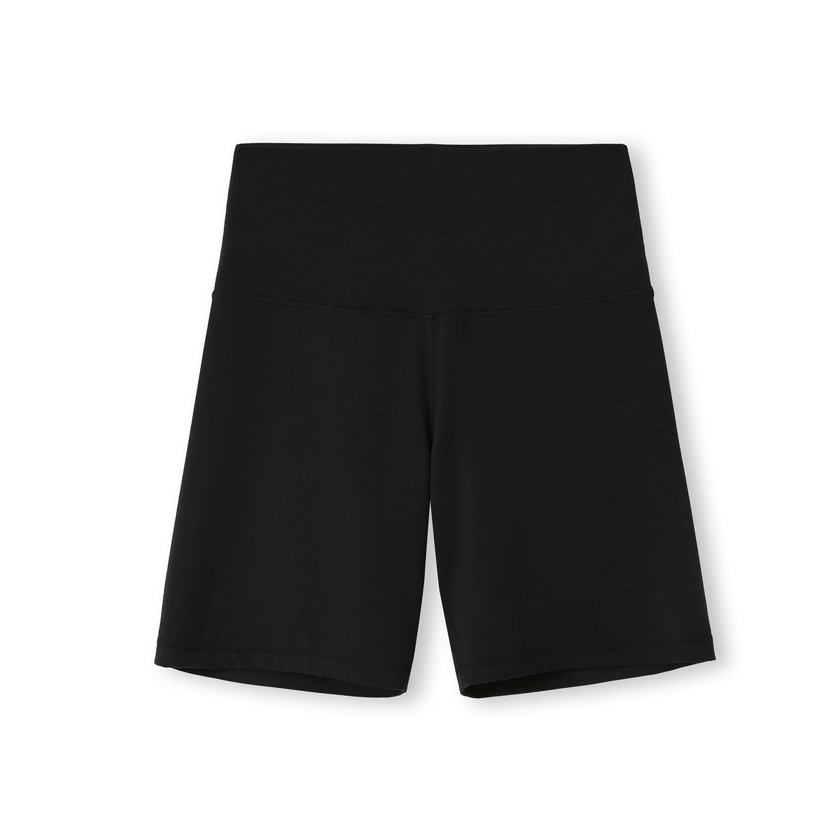 Womens High Rise Legging Shorts - Black - Front