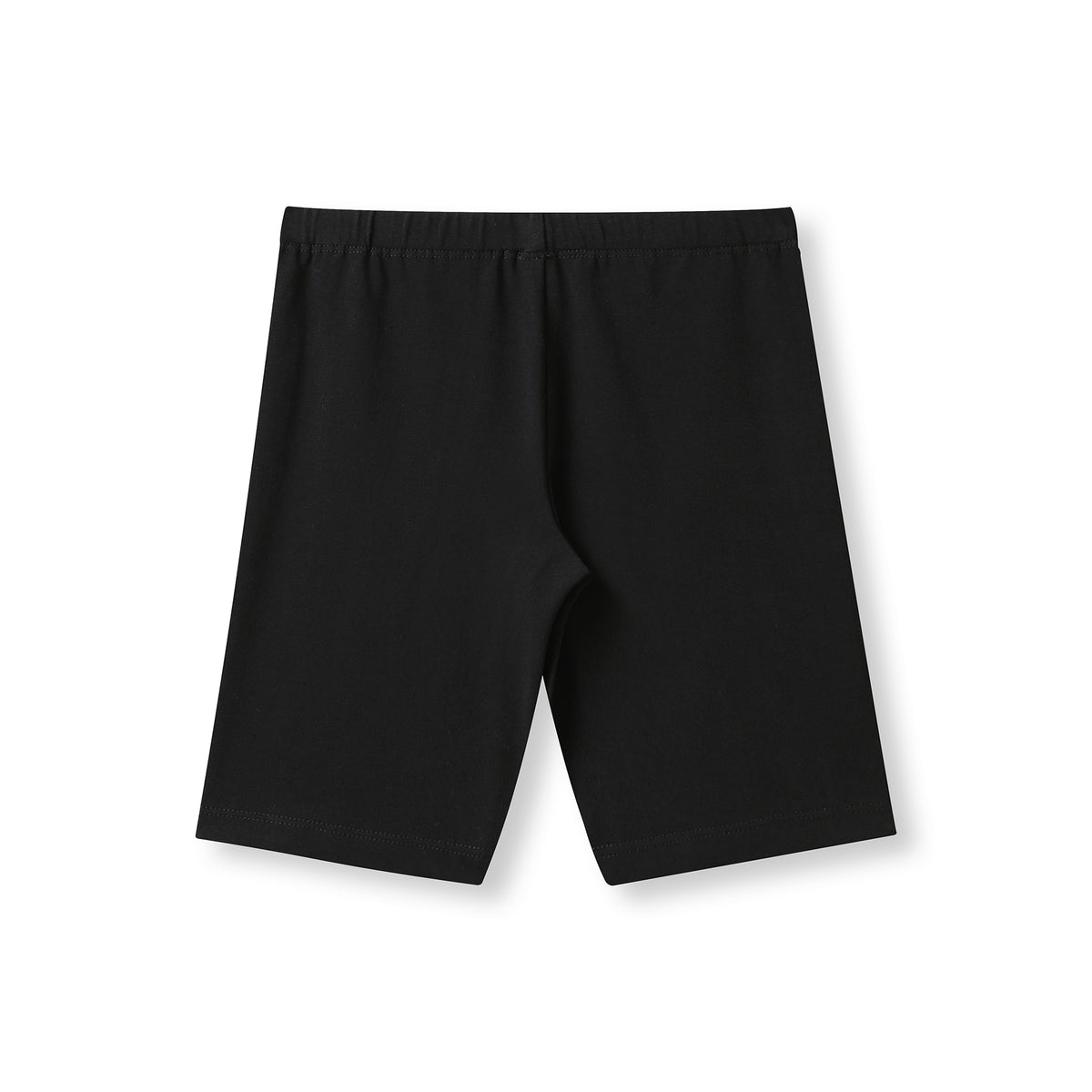Girl's Cotton Spandex Shorts - Black - Back