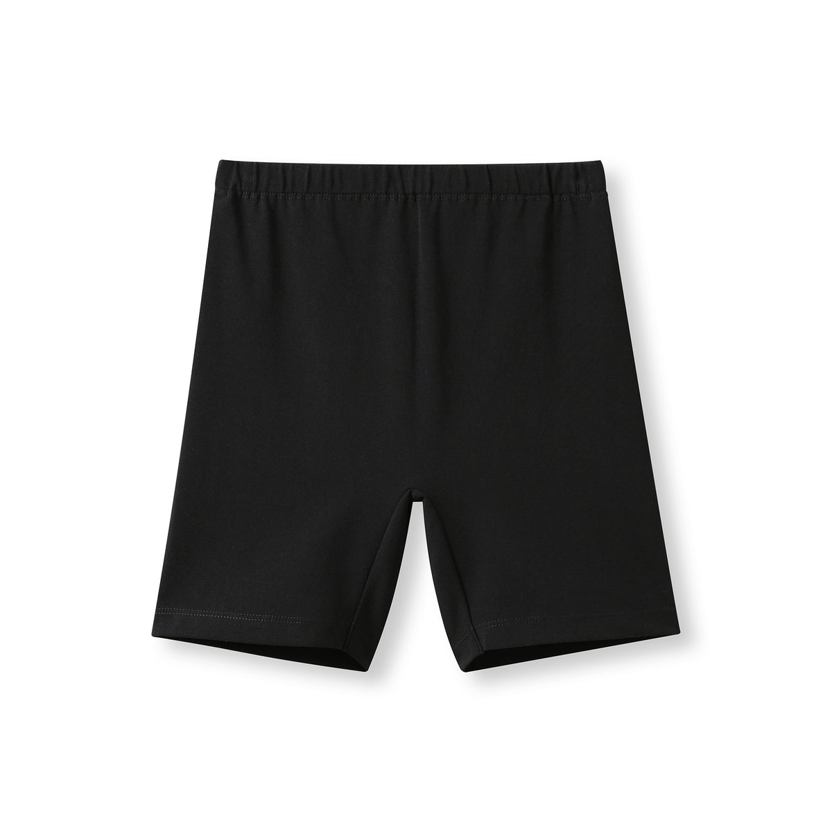 Girl's Cotton Spandex Shorts - Black - Front