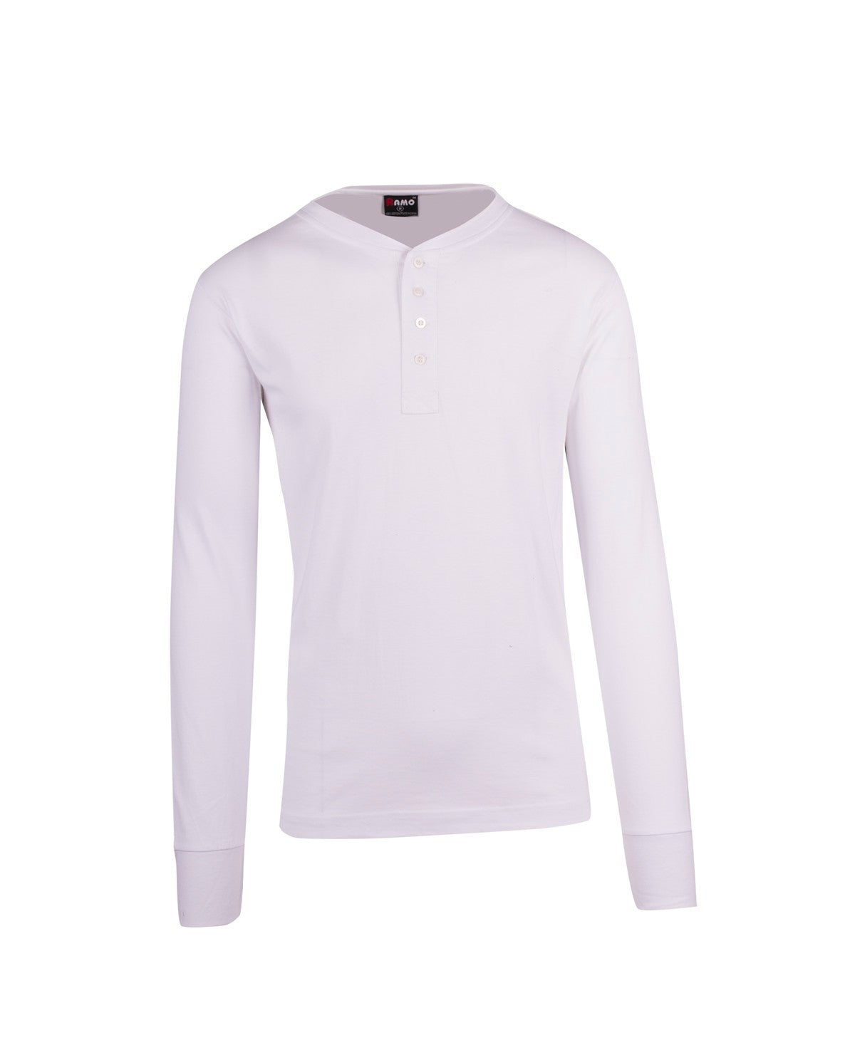 Men's Henley L/S T-shirt - White - Front