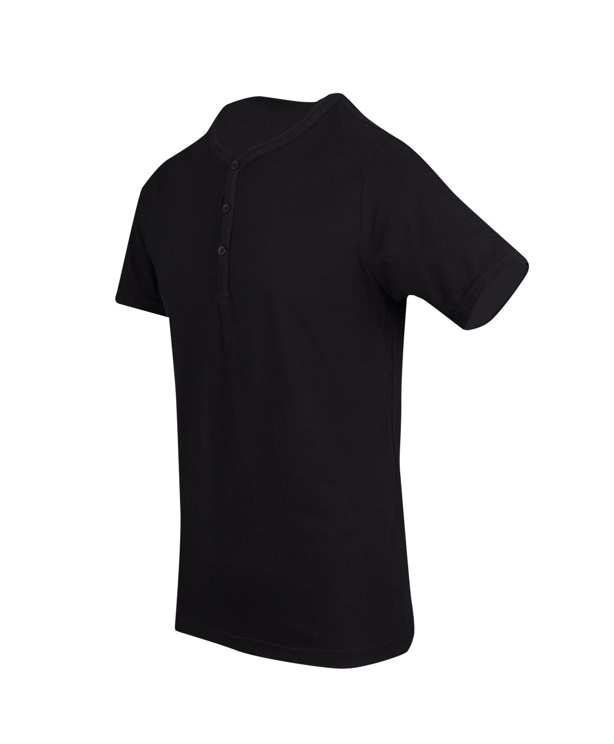 Men's Henley T-shirt - Black - Side