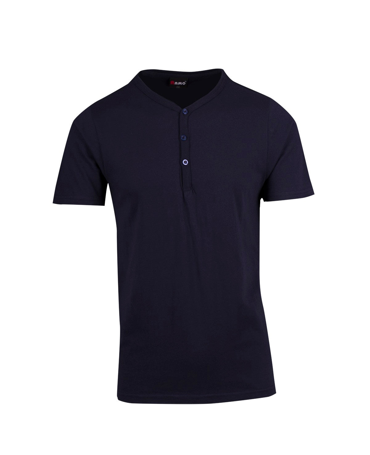 Men's Henley T-shirt - Navy Blue - Front
