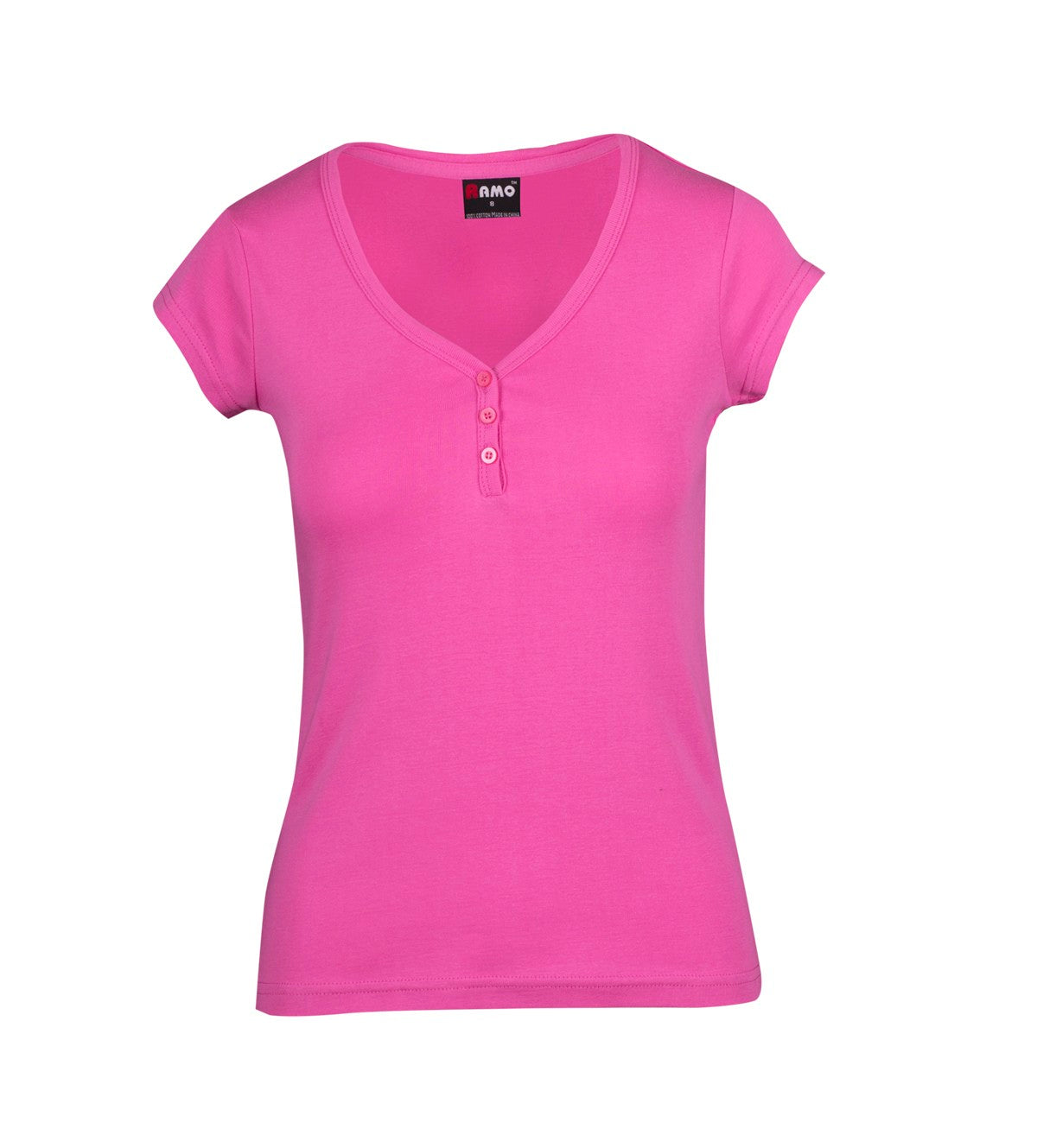 Women's Henley T-shirt - Tulip - Front
