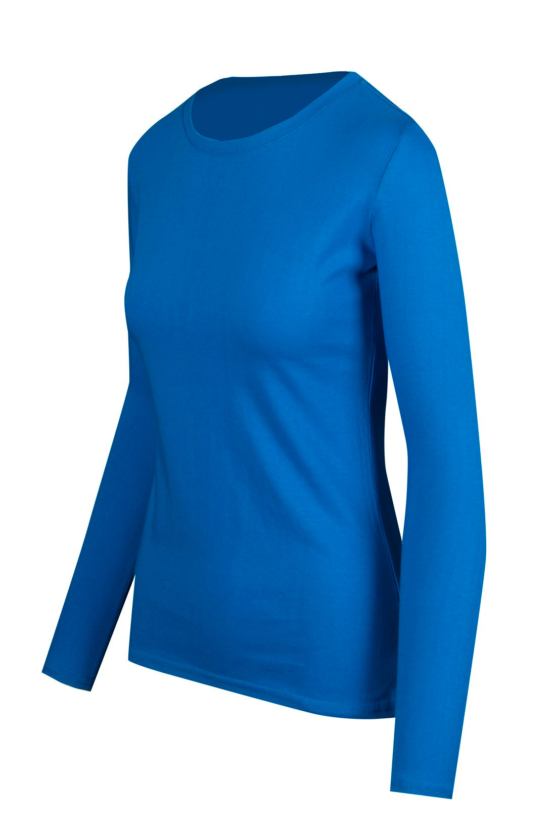 Women's Long Sleeve T-shirt - Azure - Side