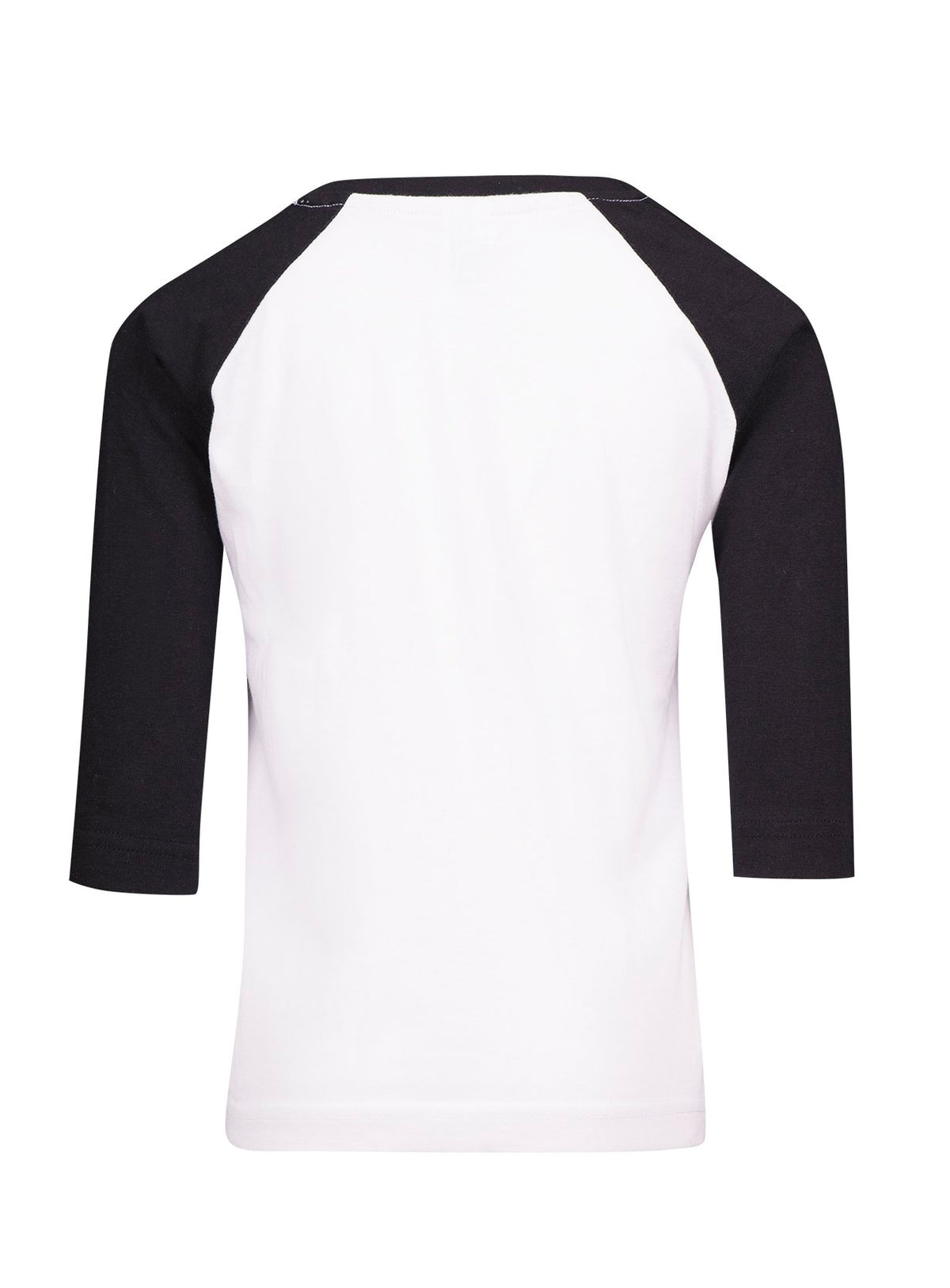 Kids 3/4 Raglan Sleeve T-shirt - White/Black - Back