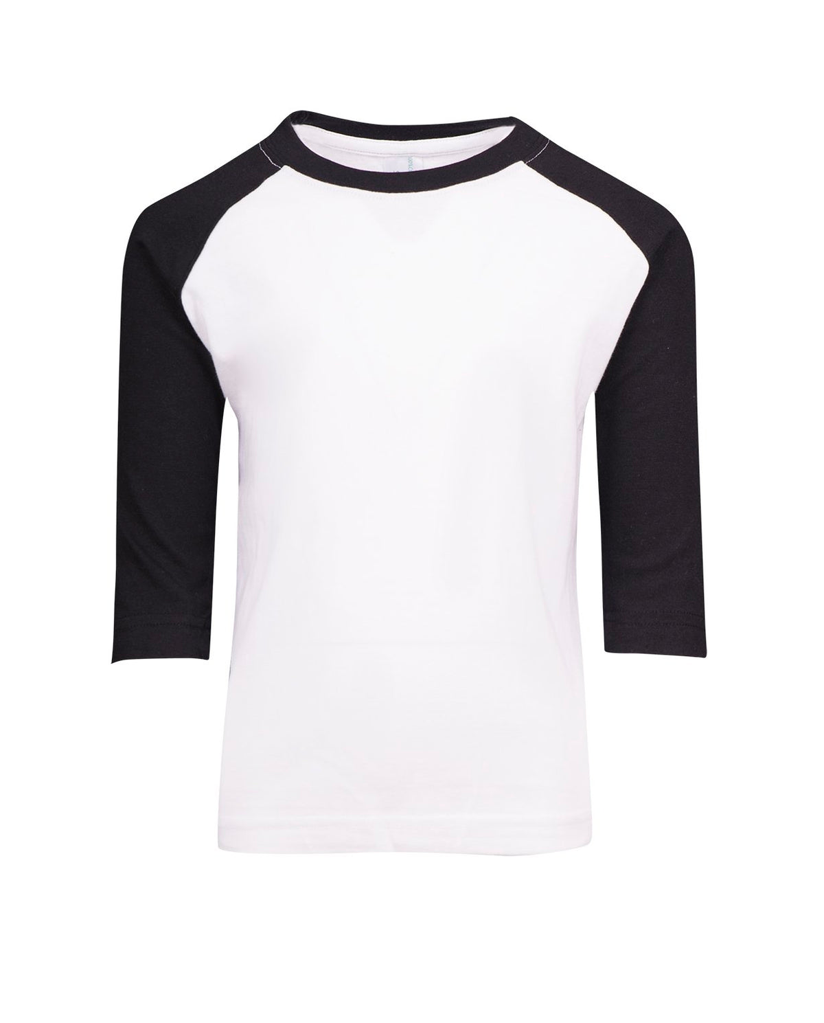 Kids 3/4 Raglan Sleeve T-shirt - White/Black - Front