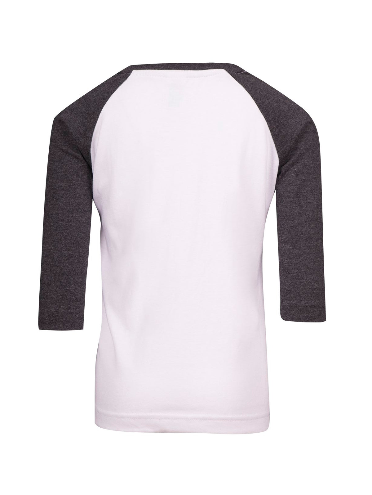 Kids 3/4 Raglan Sleeve T-shirt - White/Dark Marl - Back